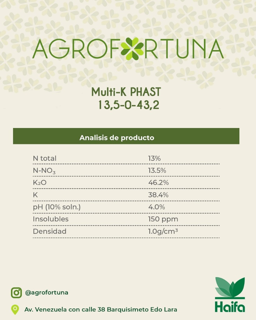 HAIFA MULTI-K PHAST saco de 25Kg