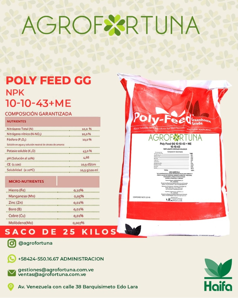POLY-FEED HAIFA 10-10-43 + ME, 25Kg