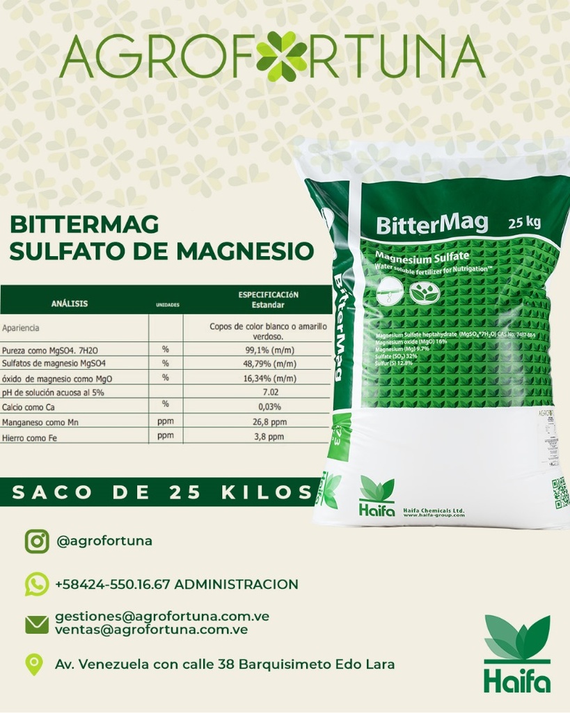 HAIFA BitterMag saco de 25Kg